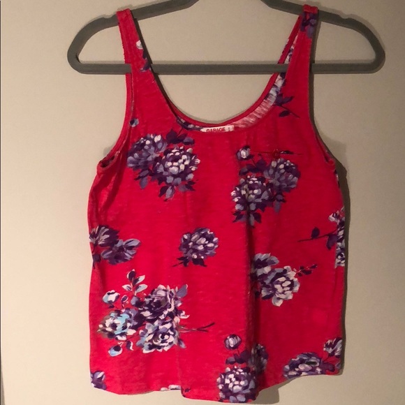 Garage Red and Purple/Blue Floral Tank - Picture 1 of 4